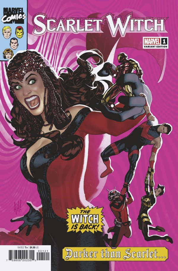 Scarlet Witch 1 (2023) Adam Hughes Avengers West Coast 56 Homage