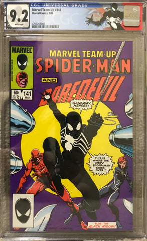 Marvel Teamp-Up 141 (1984) 1st Black Suit Spider-Man CGC 9.2 Custom Label Marvel