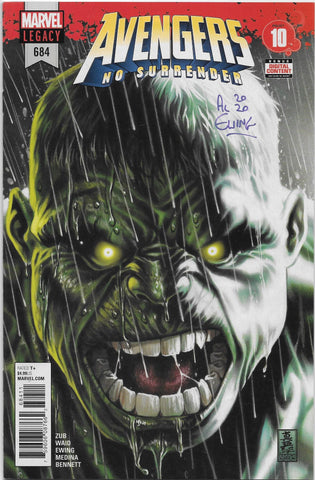 Avengers #684 1st Appearance of Immortal Hulk Signed by Al Ewing CoA